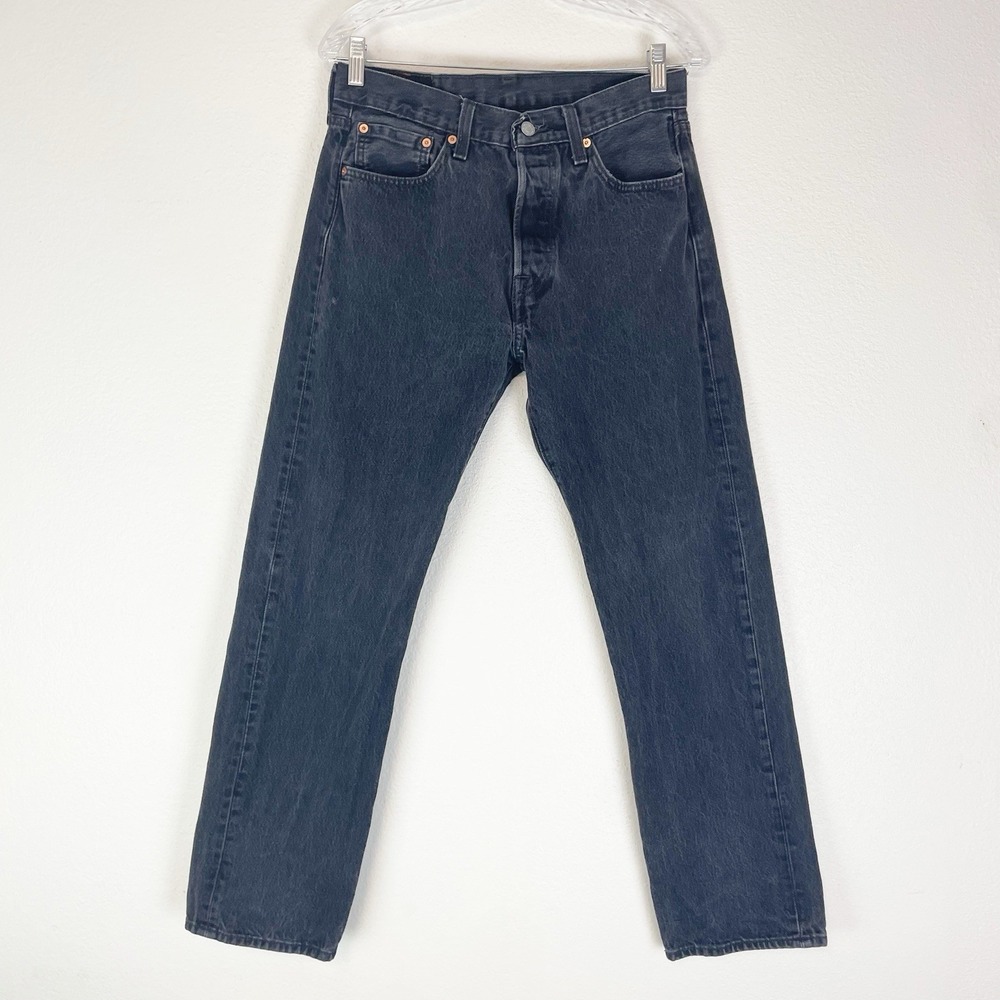 Levis 501 Jeans 32x32 (Actual 30x28.5) Black Button Fly 100% Cotton Classic